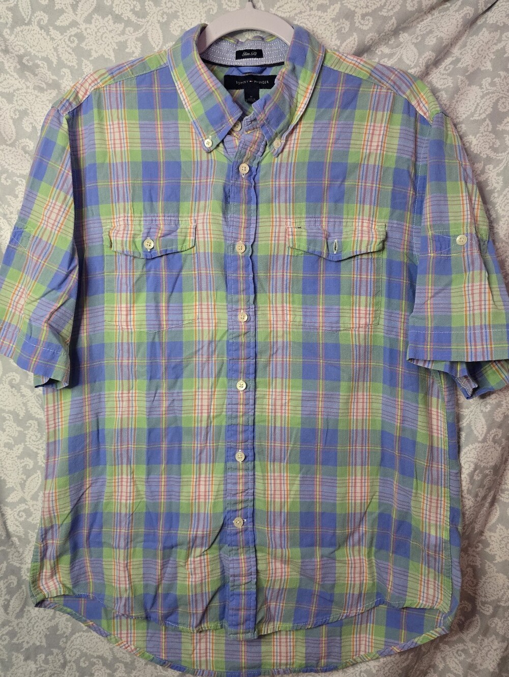 Tommy Hilfiger Plaid Button-Down Shirt - Slim Fit - Medium